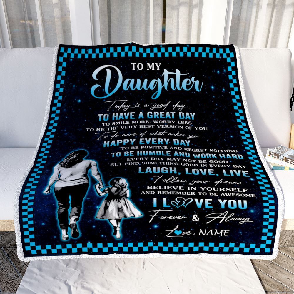 To My Daughter Blanket From Mom Mother Every Day Laugh Love Live, Personalized Blanket For Mom, Mother's Day Gifts Blanket To My Daughter Blanket From Mom Mother Every Day Laugh Love Live, Personalized Blanket For Mom, Mother's Day Gifts Blanket