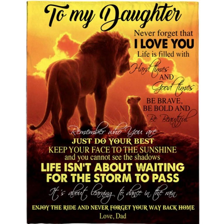 To My Daughter Brave Bold Beautiful Gift Ideas From Dad Lion Blanket, Blankets For Mothers Day