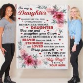 To My Daughter Braver Stronger Big Hug Mom Love You Gift Ideas Blanket Blankets For Mothers Day 2 Imcbtv.jpg - demo10