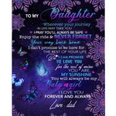 To My Daughter Dad Love You For The Rest Of Mine Forever Always Mandala Gift Fleece Blanket, Blankets For Mothers Day