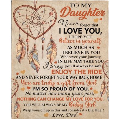 To My Daughter Dreamcatcher Dad Love You Gift Ideas Blanket, Blankets For Mothers Day