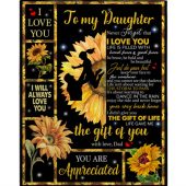 To My Daughter I Love You Be Brave Bold Beautiful Appreciated Sunflower Funny Gift From Dad Black Fleece Blanket Blankets For Mothers Day 1 B7wqcy.jpg - demo10