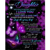 To My Daughter I Love You Be Brave Bold Beautiful Butterfly Mandala Gift From Dad Fleece Blanket Blankets For Mothers Day 1 Obfpd9.jpg - demo10