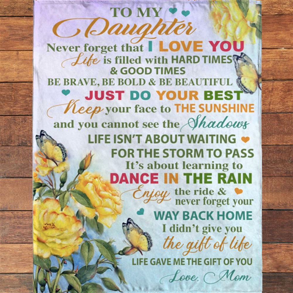 To My Daughter I Love You Gift Ideas From Mom Blanket, Blankets For Mothers Day