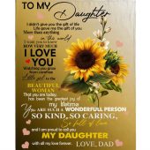 To My Daughter I Love You Proud A Wonderful Person Kind Caring Sunflower Gift From Dad Fleece Blanket Blankets For Mothers Day 1 Ld3kic.jpg - demo10
