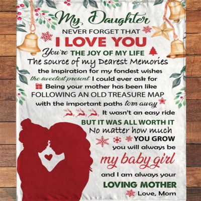 To My Daughter Mom Love You Christmas Gift Ideas Blanket, Blankets For Mothers Day