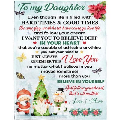 To My Daughter Mom Love You Christmas Xmas Gift Ideas Blanket, Blankets For Mothers Day