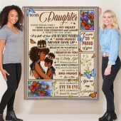 To My Daughter Mom Love You Never Give Up Black Girl Gift Ideas Blanket Blankets For Mothers Day 2 Omho0i.jpg - demo10