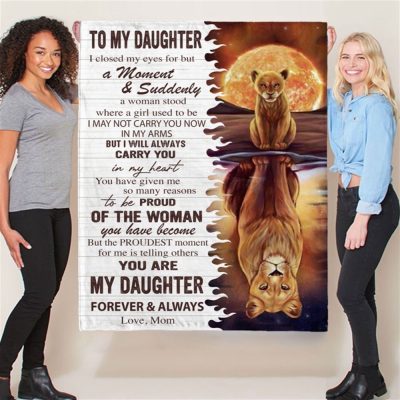 To My Daughter Mom Love You Proud You Lion Gift Ideas Blanket, Blankets For Mothers Day