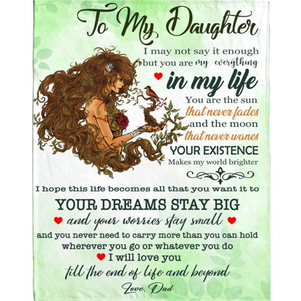 To My Daughter You Are My Everything Gift Ideas From Dad Blanket, Blankets For Mothers Day