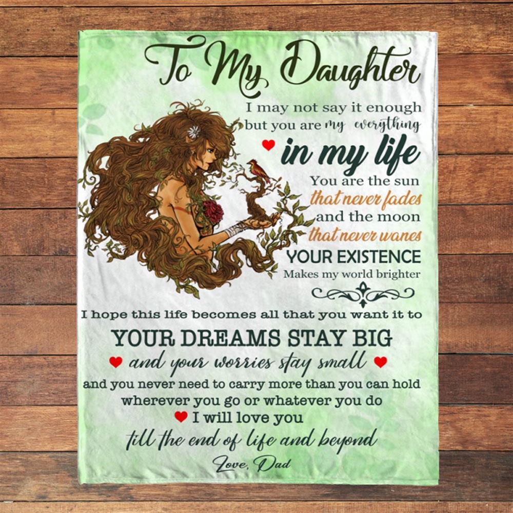To My Daughter You Are My Everything Gift Ideas From Dad Blanket, Blankets For Mothers Day