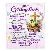 To My Godmother Blanket From Goddaughter Godson Cross Flower Thank You Blessing Mother Day Blanket Personalized Blanket For Mom 1 Dan2go.jpg - demo10