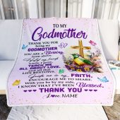 To My Godmother Blanket From Goddaughter Godson Cross Flower Thank You Blessing Mother Day Blanket Personalized Blanket For Mom 2 Wvuhga.jpg - demo10