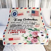 To My Godmother Blanket From Goddaughter Floral Air Mail Letter I Love You Mother Day Blanket Personalized Blanket For Mom 2 Ws3xxj.jpg - demo10