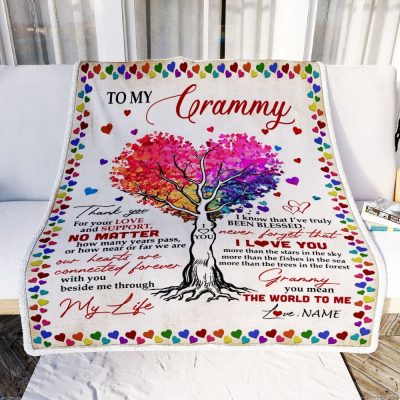 To My Grammy Blanket From Grandkids Never Forget That I Love You You Mean The World to Me, Mother Day Blanket, Personalized Blanket For Mom