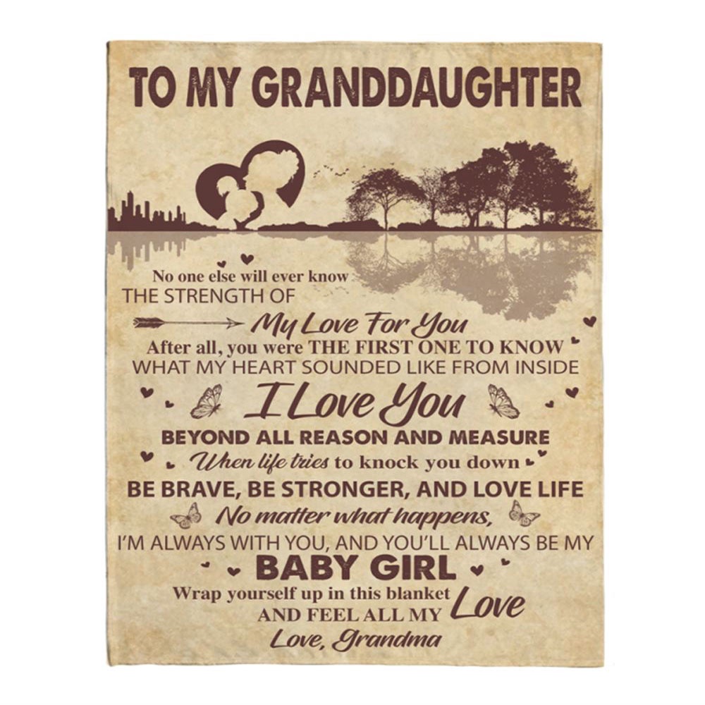 To My Granddaughter Be Brave Stronger Grandma Love You Gift Ideas Guitar Blanket, Blankets For Mothers Day