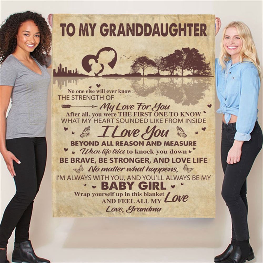 To My Granddaughter Be Brave Stronger Grandma Love You Gift Ideas Guitar Blanket, Blankets For Mothers Day
