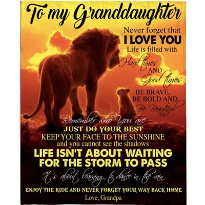 To My Granddaughter Brave Bold Beautiful Gift Ideas From Grandpa Lion Blanket, Blankets For Mothers Day