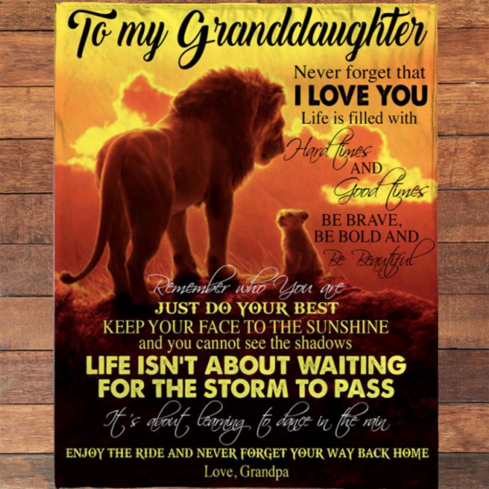 To My Granddaughter Brave Bold Beautiful Gift Ideas From Grandpa Lion Blanket, Blankets For Mothers Day