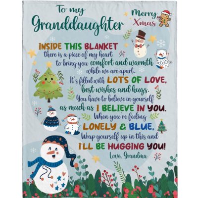 To My Granddaughter Christmas Gift Ideas Xmas Grandma Love You Blanket, Blankets For Mothers Day