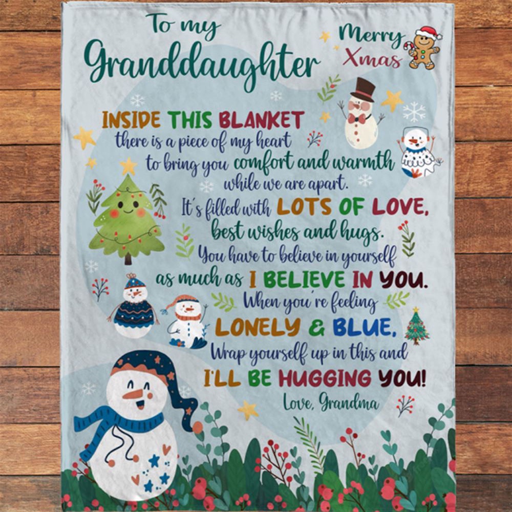 To My Granddaughter Christmas Gift Ideas Xmas Grandma Love You Blanket, Blankets For Mothers Day
