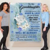 To My Granddaughter Everything Will Be Alright Gift Ideas From Grandma Elephant Blanket Blankets For Mothers Day 3 Znrrvk.jpg - demo10