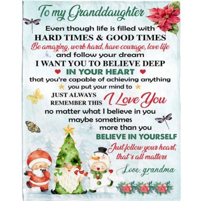 To My Granddaughter Grandma Love You Christmas Xmas Gift Ideas Blanket, Blankets For Mothers Day