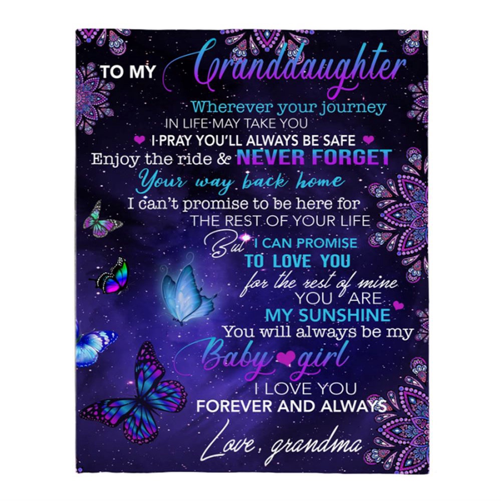To My Granddaughter Grandma Love You For The Rest Of Mine Forever Always Mandala Gift Blanket, Blankets For Mothers Day
