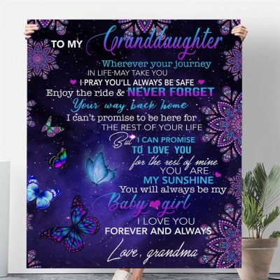 To My Granddaughter Grandma Love You For The Rest Of Mine Forever Always Mandala Gift Blanket, Blankets For Mothers Day