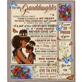 To My Granddaughter Grandma Love You Never Give Up Black Girl Gift Ideas Blanket Blankets For Mothers Day 1 Kcbcdu.jpg - demo10