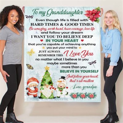 To My Granddaughter Grandpa Love You Christmas Xmas Gift Ideas Blanket, Blankets For Mothers Day