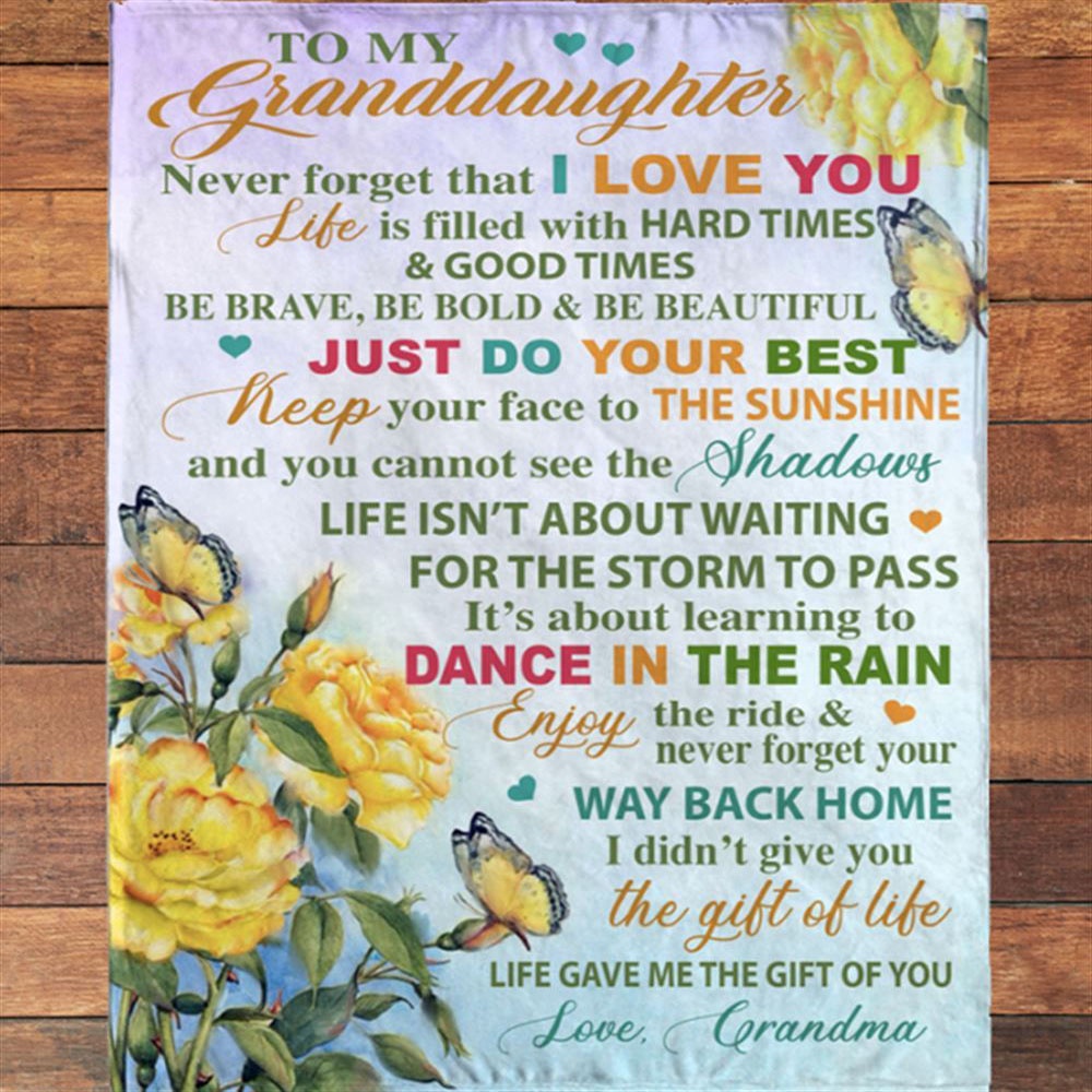 To My Granddaughter I Love You Gift Ideas From Grandma Blanket, Blankets For Mothers Day
