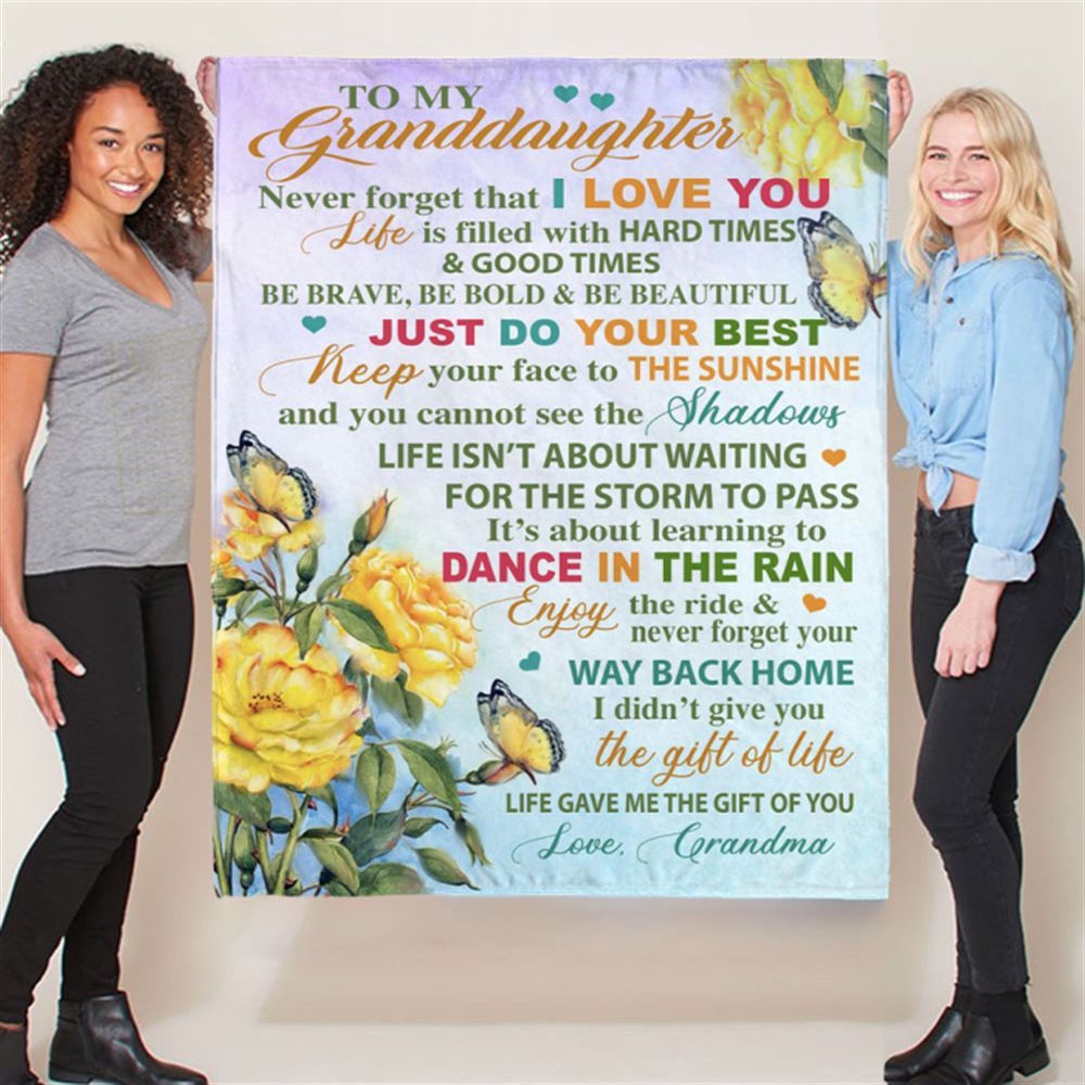 To My Granddaughter I Love You Gift Ideas From Grandma Blanket, Blankets For Mothers Day