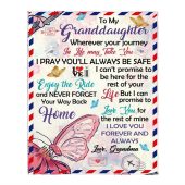 To My Granddaughter Your Journey In Life Take You I Pray You Safe Love You Forever Butterfly Letter Gift From Grandmablanket Blankets For Mothers Day 1 Jmqijm.jpg - demo10