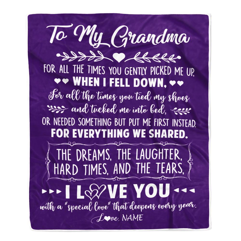 To My Grandma Blanket From Grandkids I Love You With A Special Love, Mother Day Blanket, Personalized Blanket For Mom
