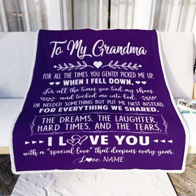 To My Grandma Blanket From Grandkids I Love You With A Special Love, Mother Day Blanket, Personalized Blanket For Mom