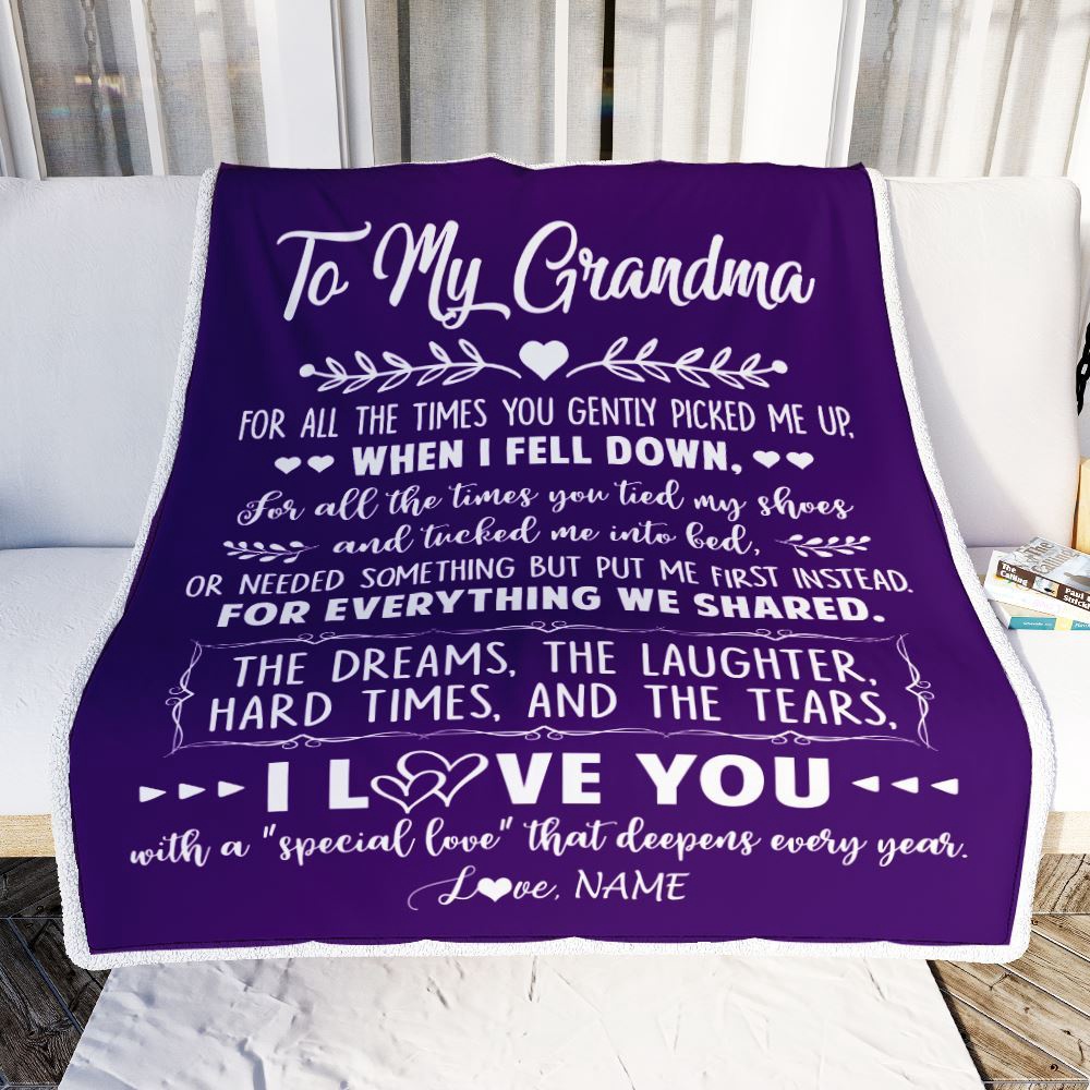 To My Grandma Blanket From Grandkids I Love You With A Special Love, Mother Day Blanket, Personalized Blanket For Mom