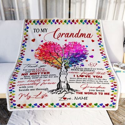 To My Grandma Blanket From Grandkids Never Forget That I Love You You Mean The World to Me, Mother Day Blanket, Personalized Blanket For Mom