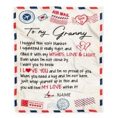 To My Granny Blanket From Grandkids Grandson Air Mail Letter I Love You Mother Day Blanket Personalized Blanket For Mom 1 Ggmmpk.jpg - demo10
