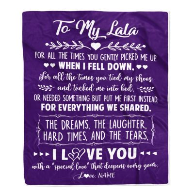 To My Lala Blanket From Grandkids I Love You With A Special Love, Mother Day Blanket, Personalized Blanket For Mom