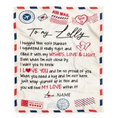 To My Lolly Blanket From Grandkids Grandson Air Mail Letter I Love You Mother Day Blanket Personalized Blanket For Mom 1 Fsimkb.jpg - demo10