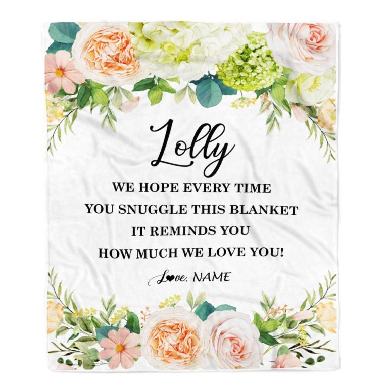 To My Lolly Blanket From Grandkids How Much We Love You Flower, Mother Day Blanket, Personalized Blanket For Mom