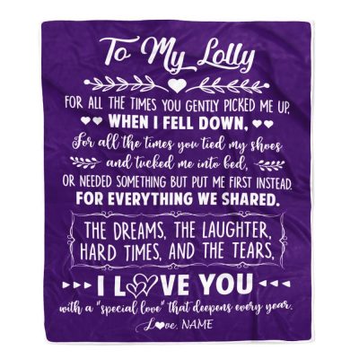 To My Lolly Blanket From Grandkids I Love You With A Special Love, Mother Day Blanket, Personalized Blanket For Mom