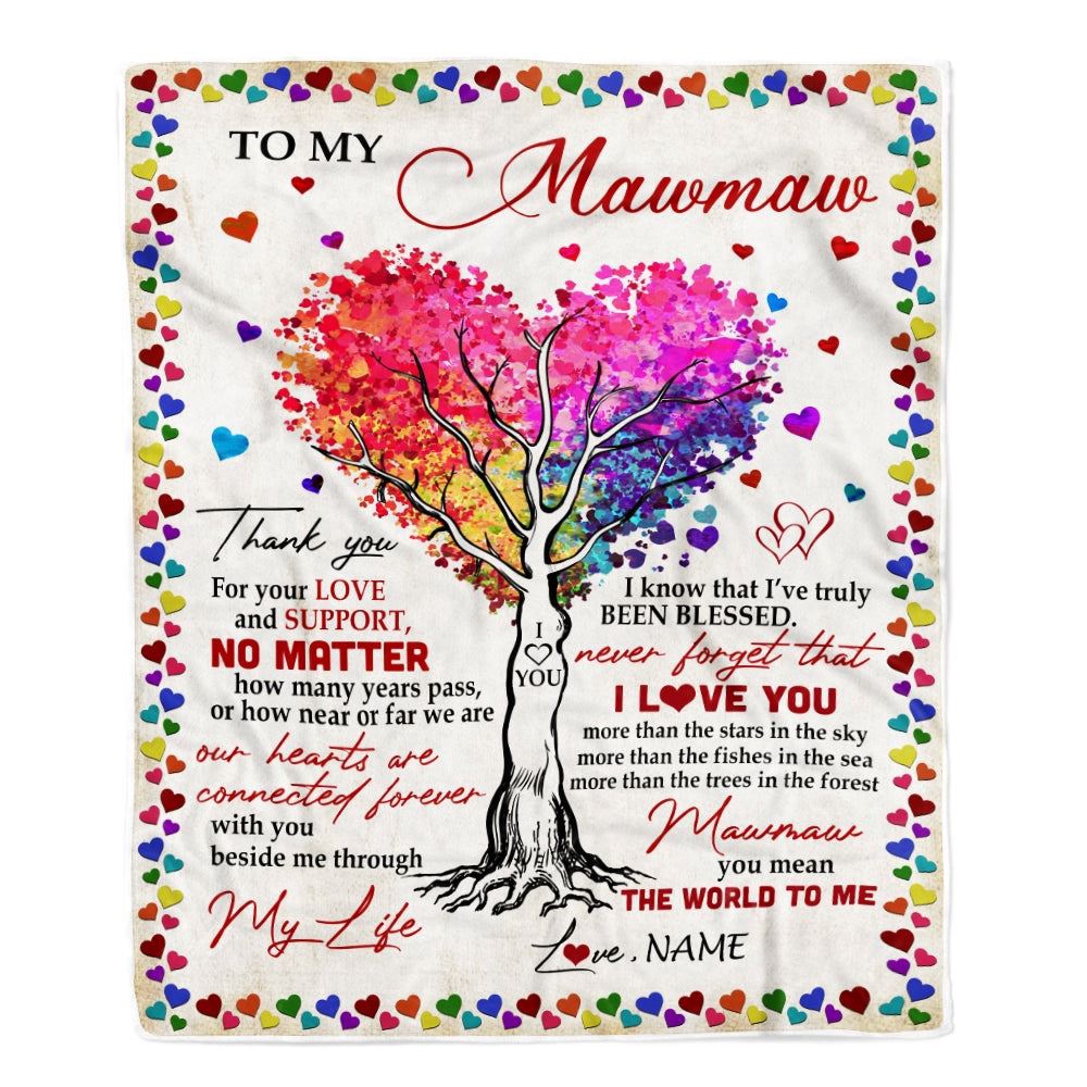 To My MawMaw Blanket From Grandkids Never Forget That I Love You You Mean The World to Me, Mother Day Blanket, Personalized Blanket For Mom To My MawMaw Blanket From Grandkids Never Forget That I Love You You Mean The World to Me, Mother Day Blanket, Personalized Blanket For Mom
