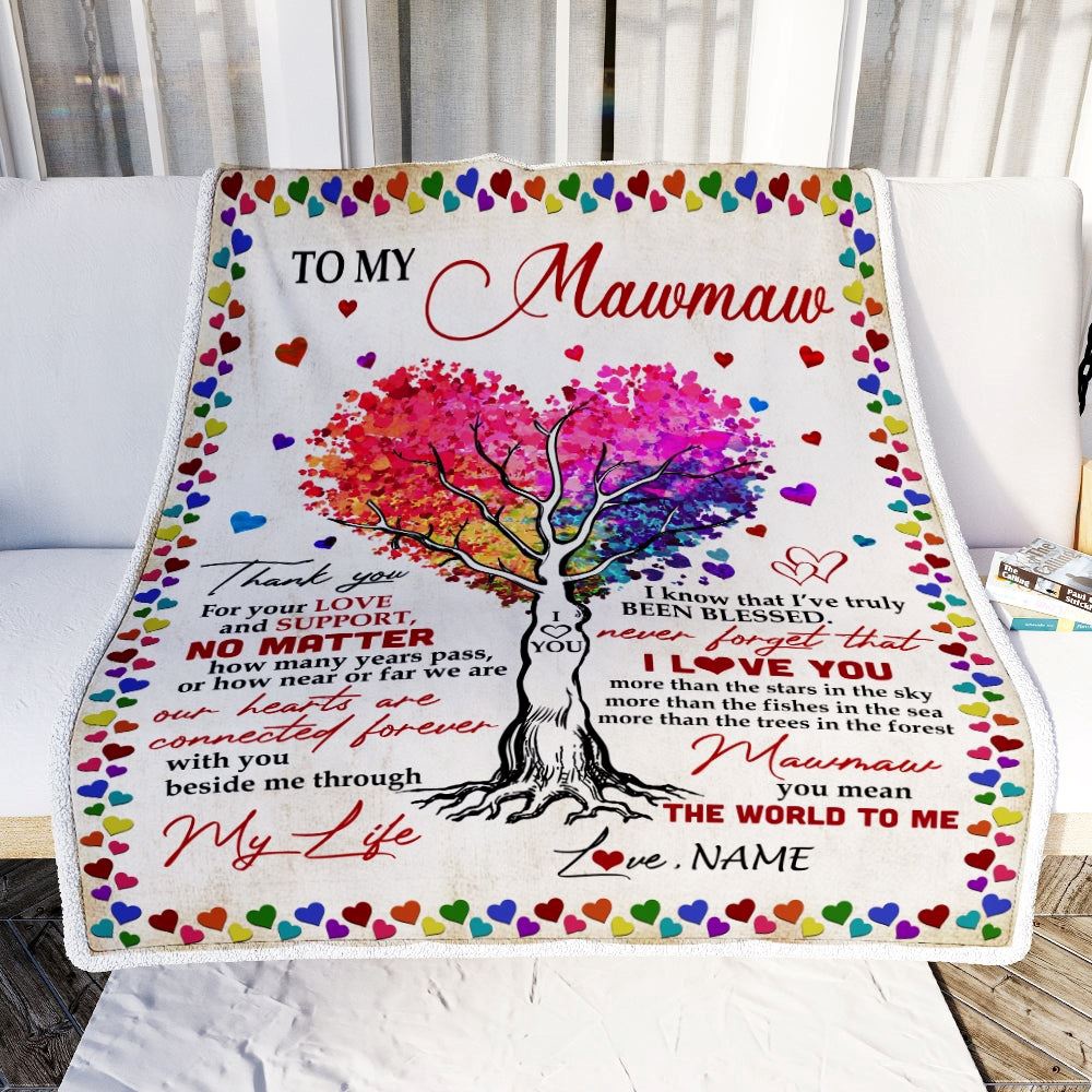 To My MawMaw Blanket From Grandkids Never Forget That I Love You You Mean The World to Me, Mother Day Blanket, Personalized Blanket For Mom To My MawMaw Blanket From Grandkids Never Forget That I Love You You Mean The World to Me, Mother Day Blanket, Personalized Blanket For Mom