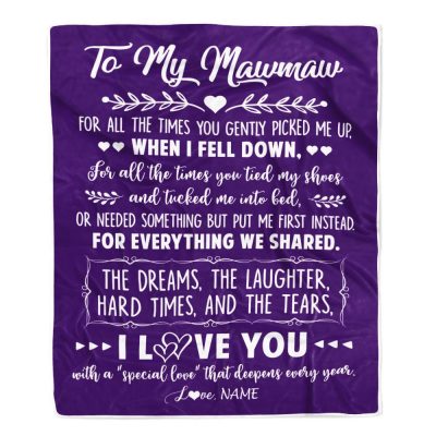To My Mawmaw Blanket From Grandkids I Love You With A Special Love, Mother Day Blanket, Personalized Blanket For Mom