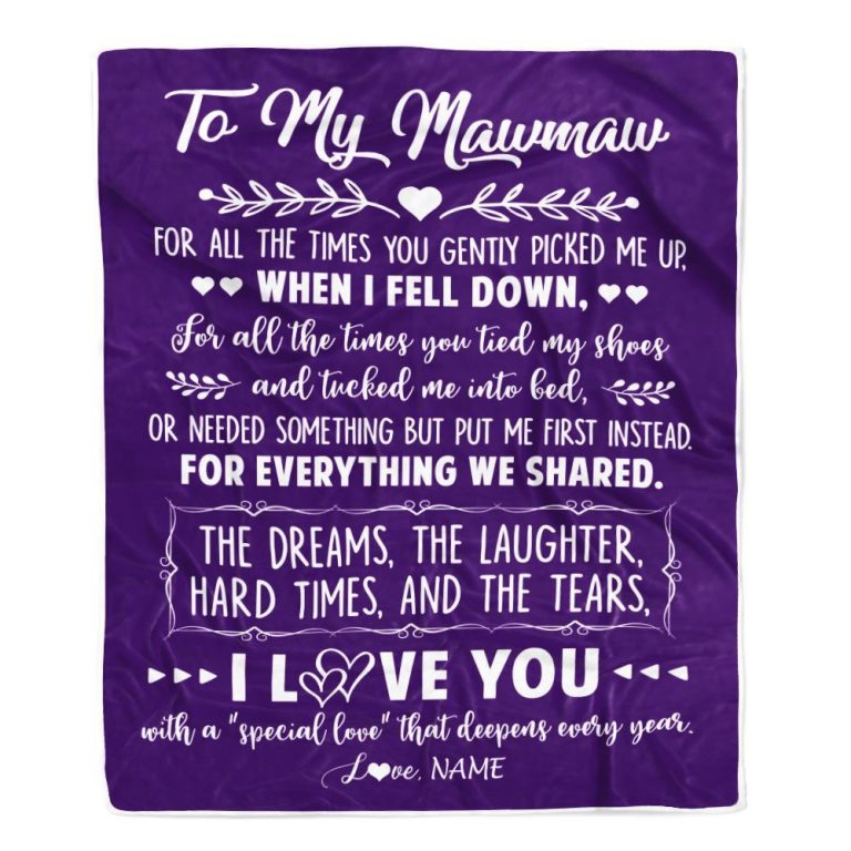 To My Mawmaw Blanket From Grandkids I Love You With A Special Love, Mother Day Blanket, Personalized Blanket For Mom