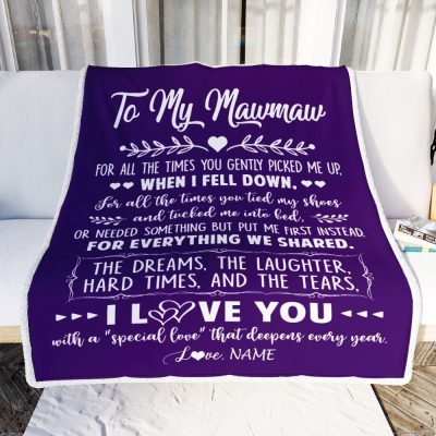 To My Mawmaw Blanket From Grandkids I Love You With A Special Love, Mother Day Blanket, Personalized Blanket For Mom