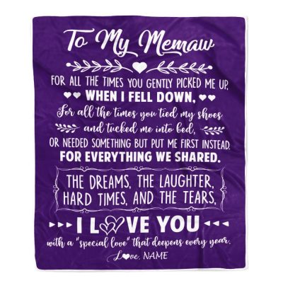 To My Memaw Blanket From Grandkids I Love You With A Special Love, Mother Day Blanket, Personalized Blanket For Mom