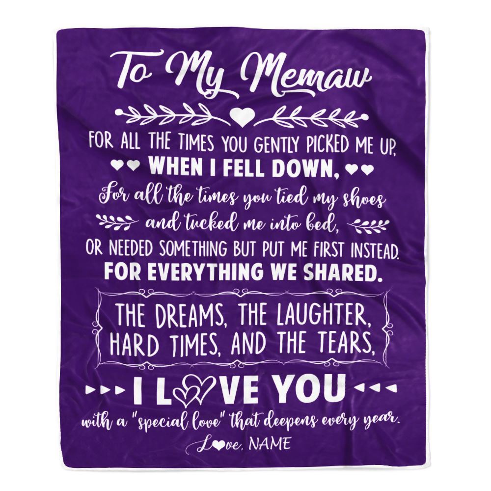 To My Memaw Blanket From Grandkids I Love You With A Special Love, Mother Day Blanket, Personalized Blanket For Mom